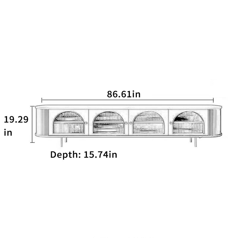 Meuble télé Simple Style, 86.61", Blanc