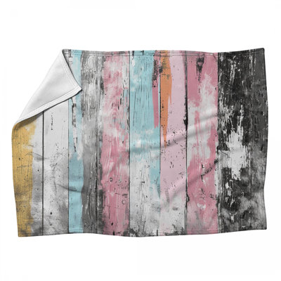 Wood Fleece Throw Blanket - Texture Throws for Sofas or Beds