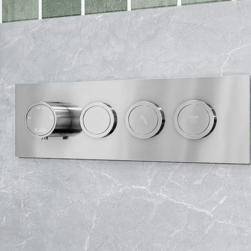 Système de douche complet avec valve brute, Chrome
