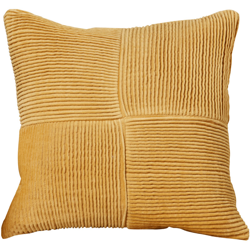  Coussin décoratif en coton, 22 po x 22 po, Orange brûlé, Mélange de duvet