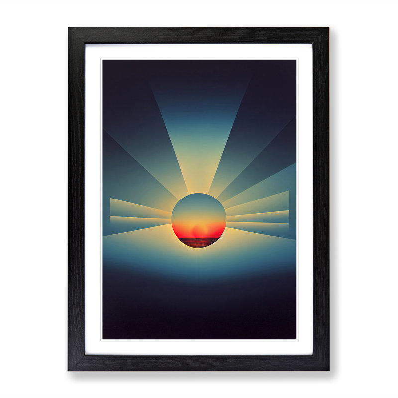 XV1022-4894X Urban Abstract Sunset - Print, Black Framed Paper, 66cm H x 48cm W, White