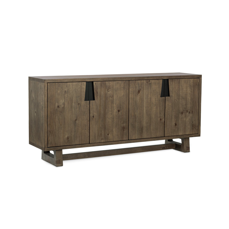 Lyra 78" Reclaimed Pine Wood Buffet Sideboard In Smoke Brown