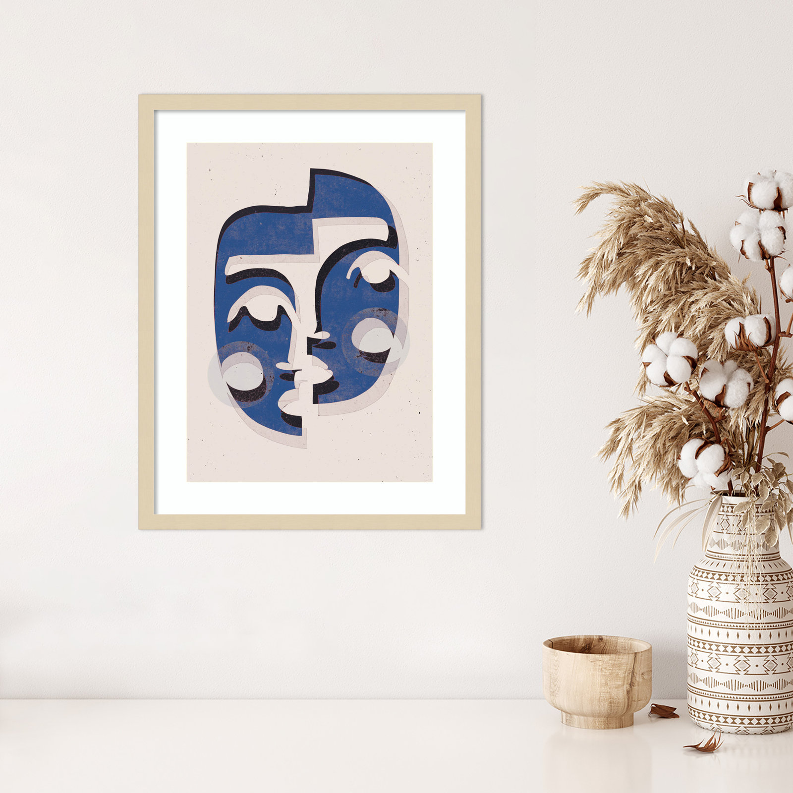 Galya "The Blue Mask" Print by Treechild, 25" H x 20" W, Brown