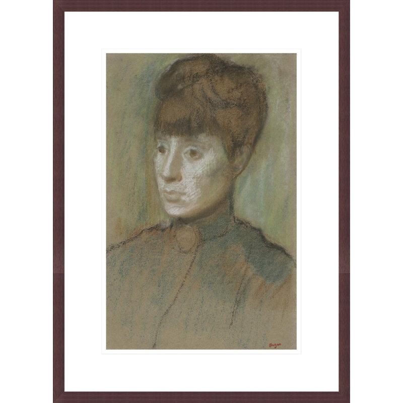 Tête de femme par Edgar Degas, H 21,75 po x l 16,03 po