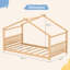 Lit simple à étage, cadre de lit simple en bois avec tête et pied de lit-1054837693