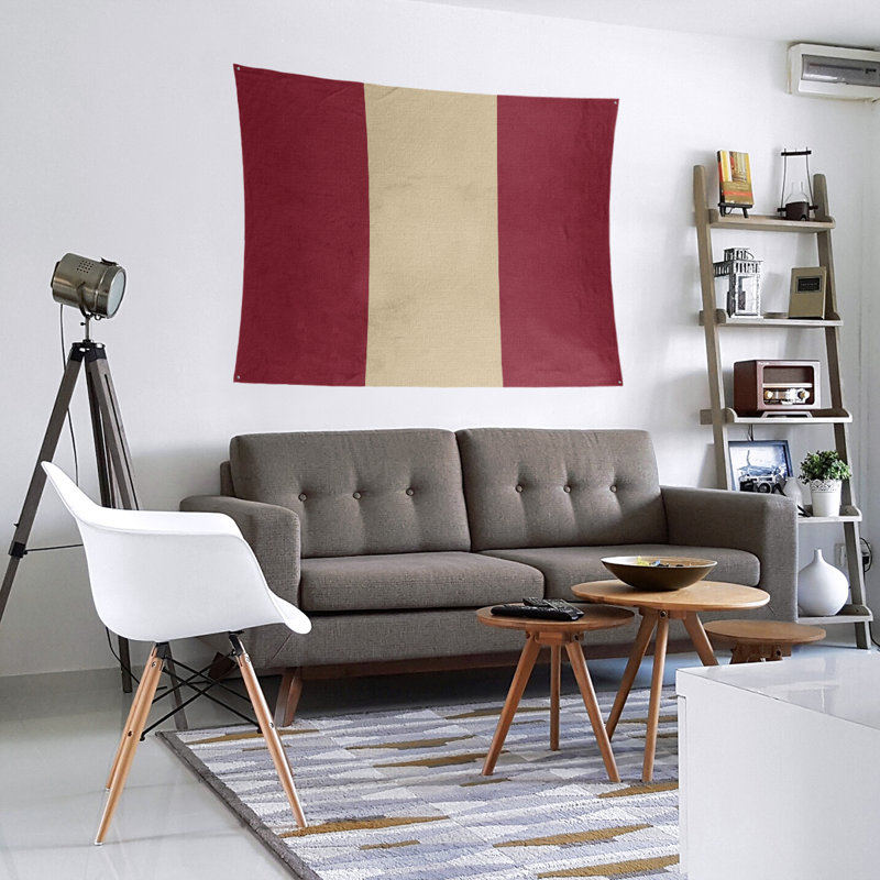 Tapisserie de polyester Arizona, Rouge brique / sable du désert / rouge brique, H 68 po x l 80 po x P 2 po