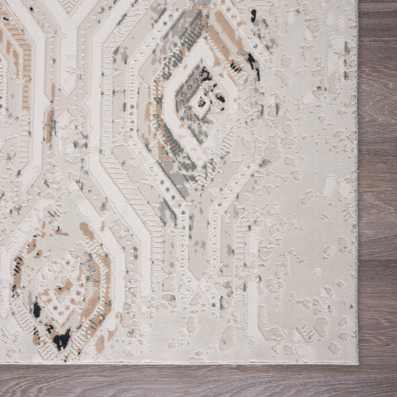 Aleazay Geometric Indoor Rug, Rectangle 1'10" x 3'