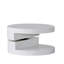 Table basse rotative avec rangement caché, petite, blanc brillant, table contemporaine de 23,62 po x 23,62 po x 12,99 po, rangement, finition brillante