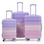 Ensemble de 3 valises à roulettes pivotantes pour PC avec couleur dégradée et serrure à combinaison, durable et élégant-130173362