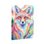Animaux, renard coloré avec fourrure arc-en-ciel et fond de forêt-545380903