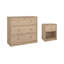 Ensemble de chambre à coucher 2 pièces - Table de chevet et commode, Jackson Hickory-2031739800