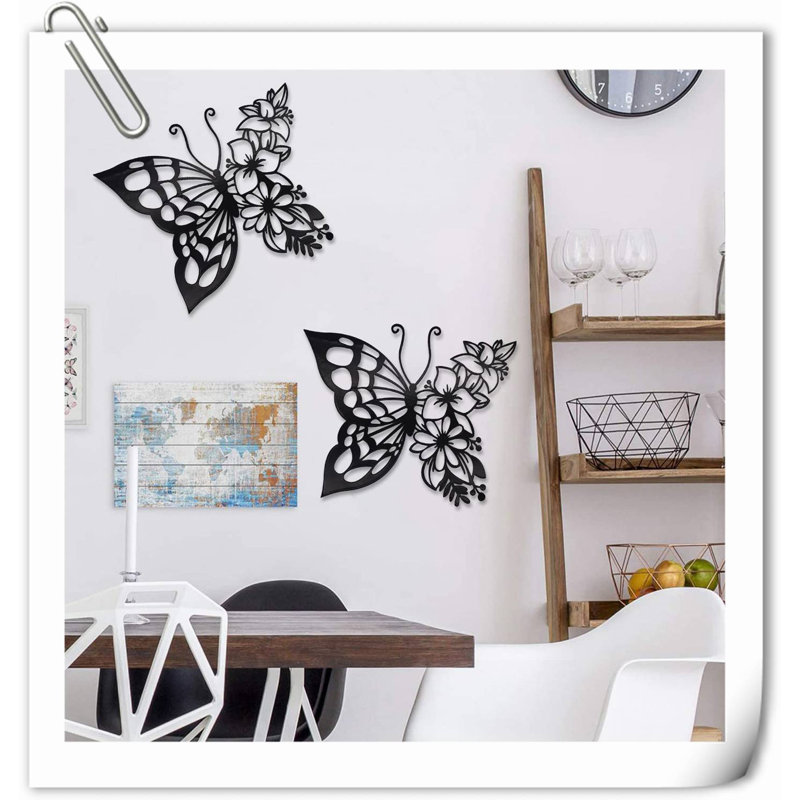 Décoration murale en métal, H 1 po x l 9,84 po x P 11,61 po