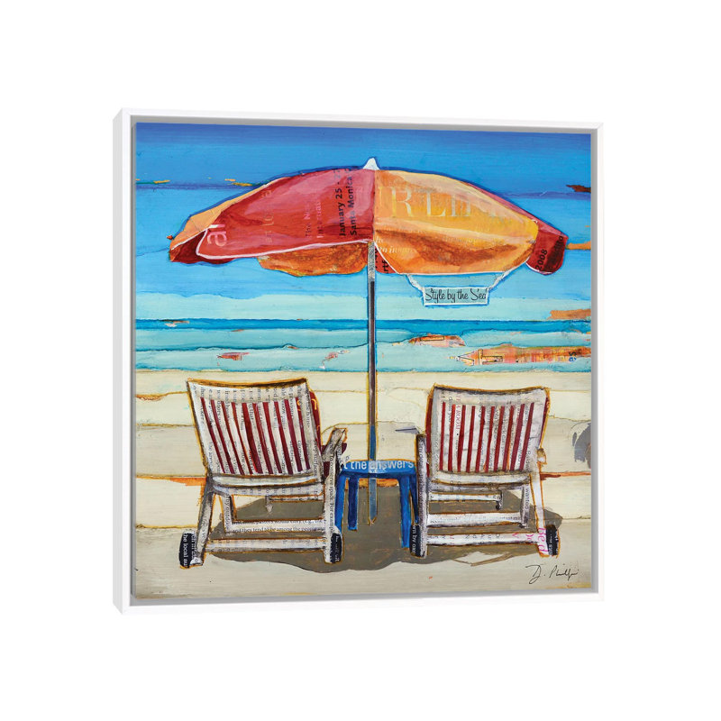 «Stylin by the Sea» par Danny Phillips - impression d'art graphique, H 37 po x l 37 po x P 1,5 po, Toile blanche encadrée