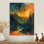 Cactus vert et orange clair de lune, impression de cactus du désert