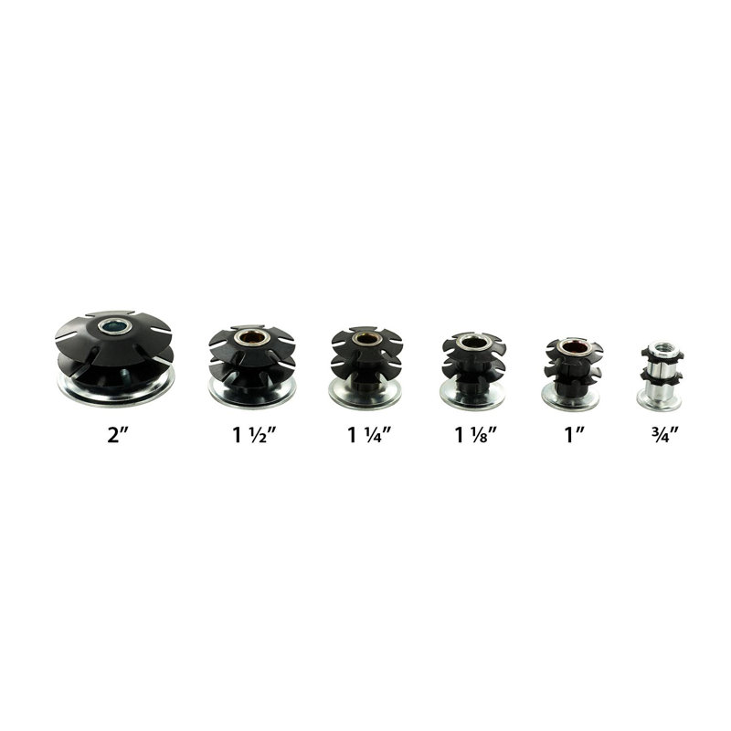 Insert de roulette à filetage étoile double Outwater Industries | Acier traité à la chaleur | Convient aux tubes ronds de 3/4 po de calibre 16 à 18 | FILETAGE: 5 / 16-18 | Paquet de 4