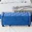 Banc de rangement rembourré en velours luxueux avec design à rivets, idéal pour l'organisation de la chambre à coucher et du salon