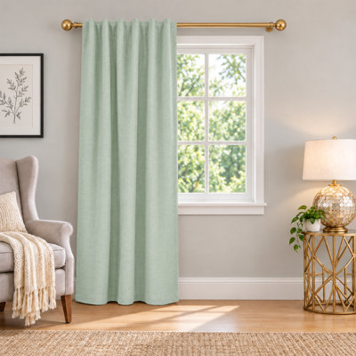 100% Linen Blackout Lined Rod Pocket Back Tab Curtains for Bedroom/Living Room