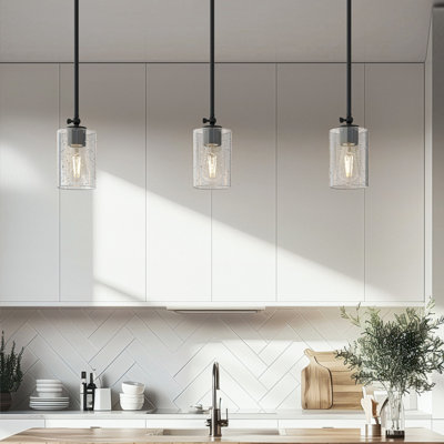 Luminaire suspendu simple noir mat 1 lumière Aftin (paquet de 3)