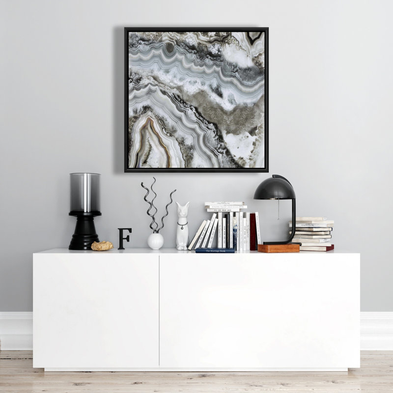 Abstract Geode | White Hyperrealist Canvas | Home Decor