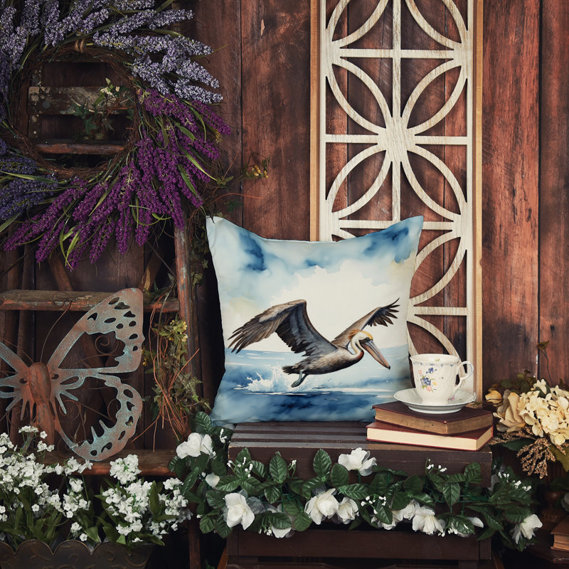 Pelican Diving Throw Pillow, Square 14"