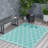 Teal Rectangle Polypropylene Rug-262134658
