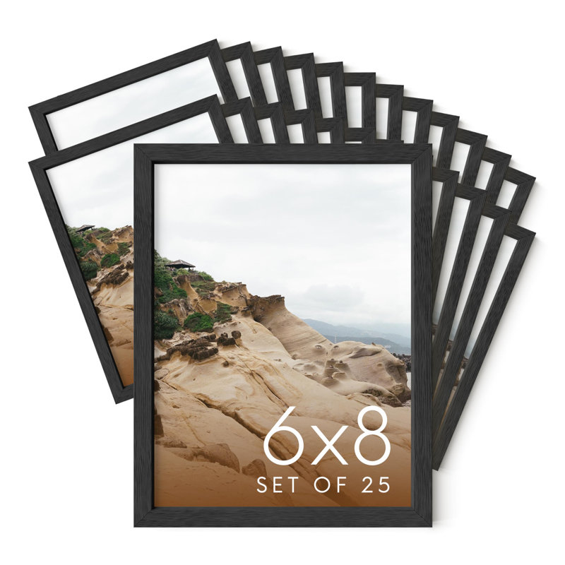 Cadre photo en bois - ensemble de 25, H 16 po x l 12 po, Noir