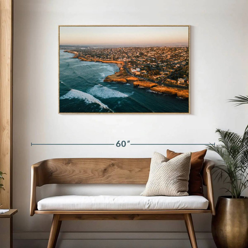 Côte de San Diego, Cadre flottant en bois naturel, 43 po x 29 po
