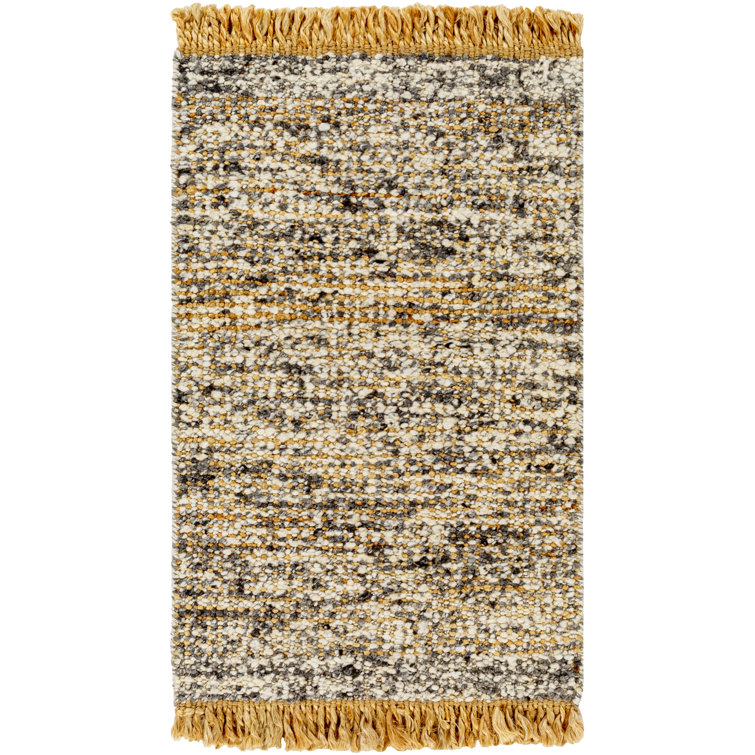 Cierra Abstract Hand Braided Wool Area Rug in Gray/Khaki