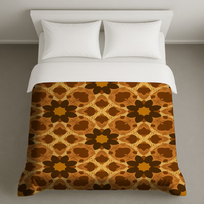 Housses de couette brun à motif kaléidoscope