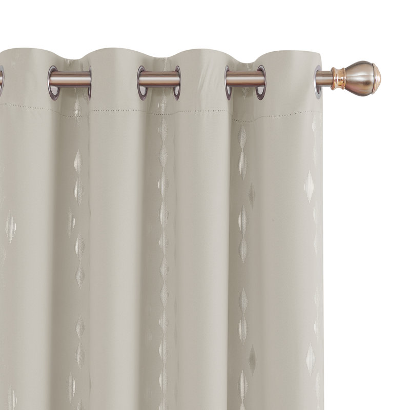 Bedolla Room Darkening Curtain Pair, 51" W x 53"L, Light Beige