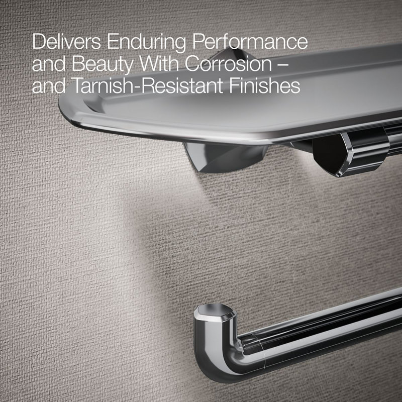 Occasion Toilet Paper Holder With Tray, Polished Chrome