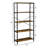 Hallum 64" H x 30" W 5 Tier Modern Rustic Bookcase, Steel Etagere Bookshelf, Storage Rack for Home Office, Living Room, Kitchen, Coffee Shelves and Black Frame-1295050365