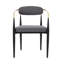 2 chaises de salle à manger, rembourrées gris anthracite avec structure en fer dans un style moderne et un style de tissu doré