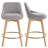Swivel Upholstered 26.8'' Linen Counter Stool With Solid Wood Frame-1044971557