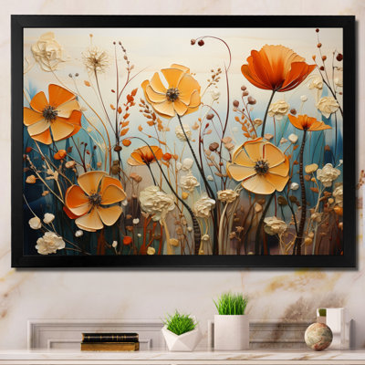 Orange Seasonal Flowers Seasonal Collage II - Seasonal Flowers Wall Art