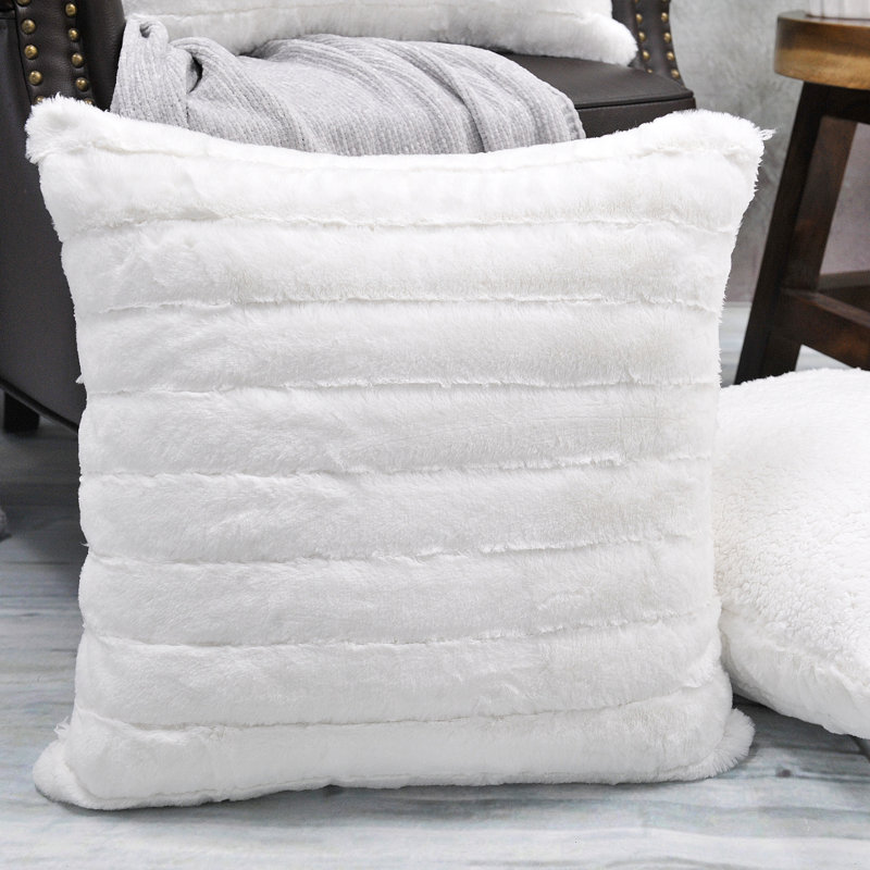 Square Cushion Cover, White