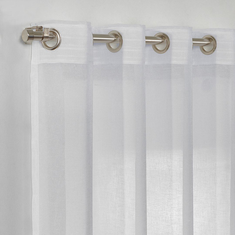Panneau simple extra long et extra large en faux lin, Blanc, L 52 po x L 63 po