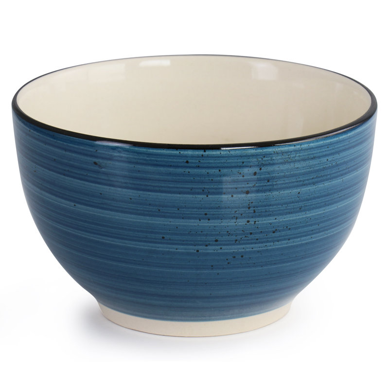 Stoneware Dinnerware Set 24 Piece - Service for 6, Dark Blue