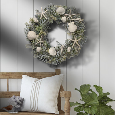 Faux Shell Nautical 22'' Wreath