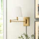 Janis Single Light Steel Dimmable Plug-in Swing Arm Sconce