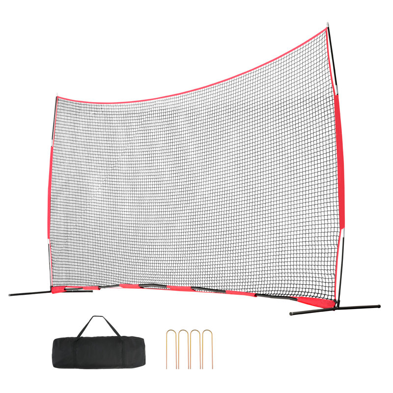 Barricade Backstop Net, Ball Sports Barrier Netting, Portable Practice, 123" H x 244" W x 55" D