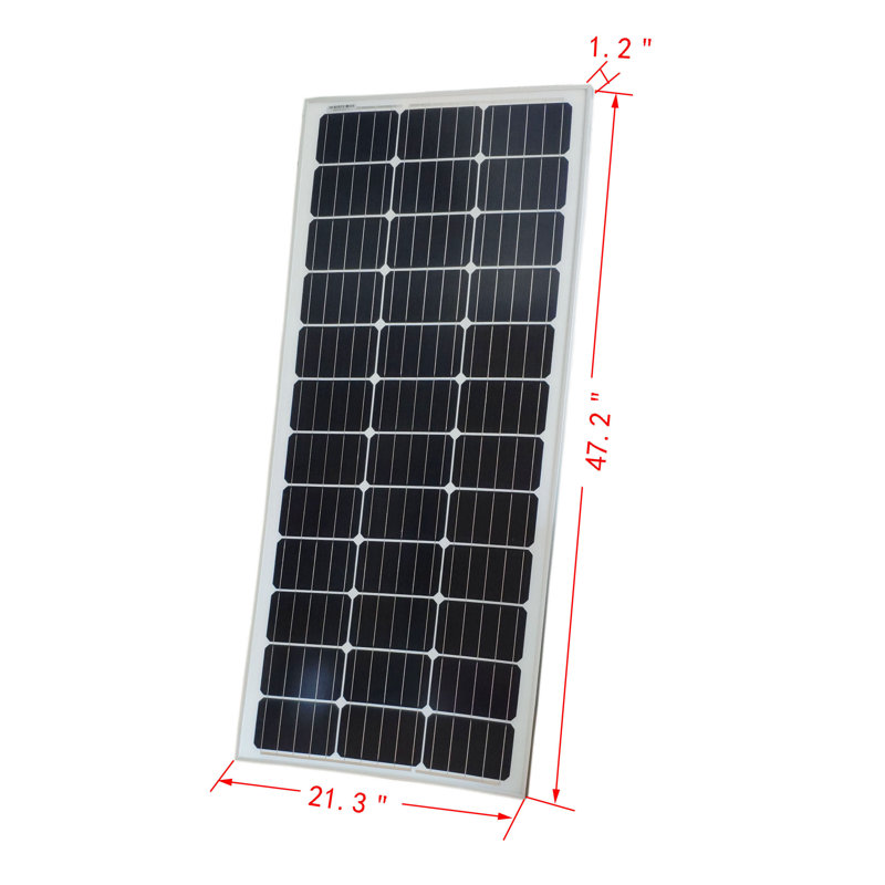 21 x 48 x 1,2 po 100 watts 12 volts panneau solaire monocristallin