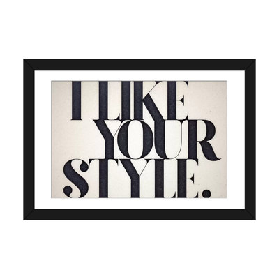 «Like Your Style», art textuel sur toile