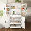 72 Inch Fluted Kitchen Pantry Cabinet with 3 Keyboard Drawers, 6 Adjustable Door Shelves, and Freestanding Design for Versatile Storage-1368278274