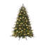Sapin de Noël artificiel vert fané préilluminé de 1,37 m (4,5 pi) avec 373 extrémités de branches, 130 lumières incandescentes blanc chaud et un support en métal-1657846271