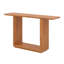 Console avec coins arrondis et tablette inférieure, tables de canapé minimalistes avec placage en bois et base en U pour le hall d'entrée-1078522820