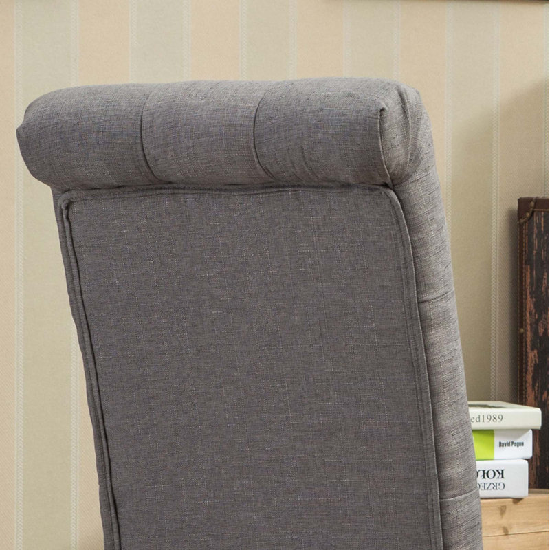 Chaise parsons capitonnée en bois massif, Gris