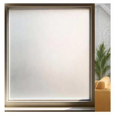Frosted Window Film for Privacy, Static Cling Vinyl, 35.4" x 157.4 | 3in Privacy | Blocks Silhouettes, Lets Soft Light. No Glue, Residue-Free. UV/Water Resistant, Reusable. For Rooms/Bath/Office