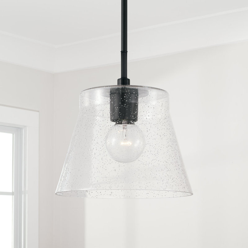 1 - Light Single Pendant, Matte Black