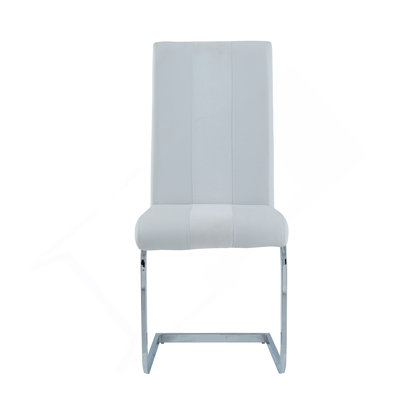 Chaise de salle à manger confortable en tissu avec des pieds en métal élégants pour une expérience de repas gracieuse